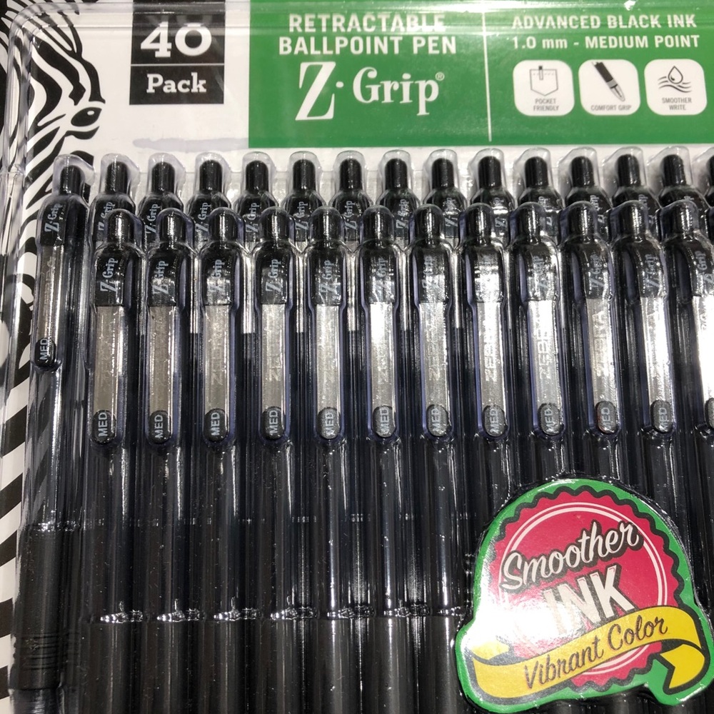 Z Grip Black Retractable BallPoint Pens